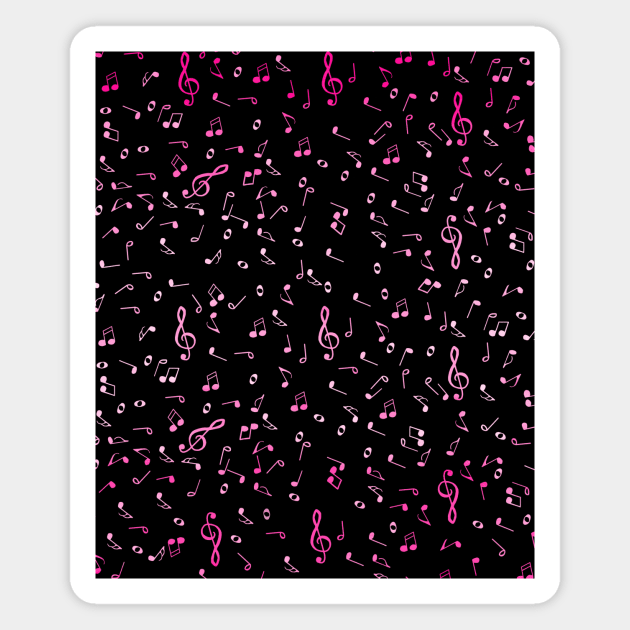 Pink Gradient Music Notes Magnet by Art by Deborah Camp